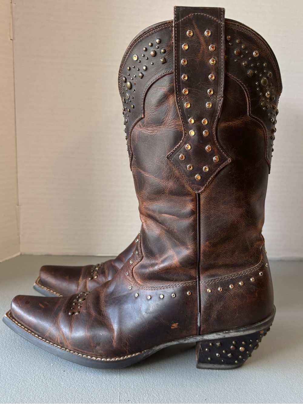 Ariat Sassy 10006850 Women’s Brown Leather Rhinestone Western Boots Size 7.5B